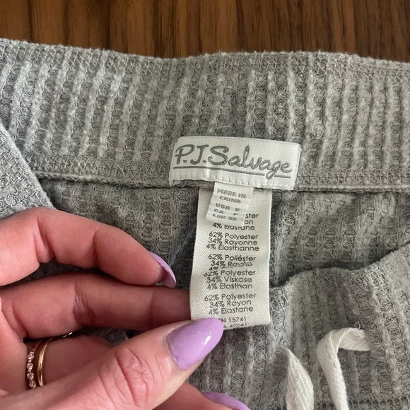 Gray Ribbed Henley Pajama Set - Picture 2 of 6